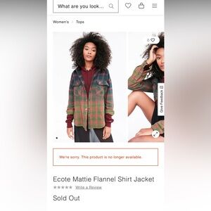 Ecote Mattie Flannel Shirt Jacket size XS/S like new!